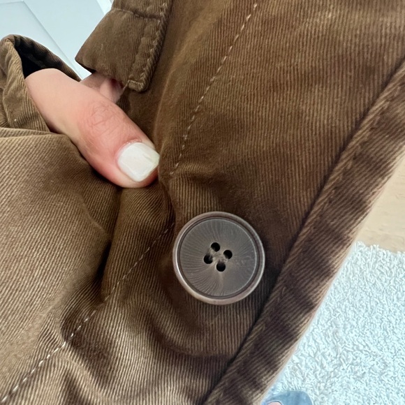 Women’s winter dark brown Barn Jacket with corduroy Black Collar - Picture 5 of 13